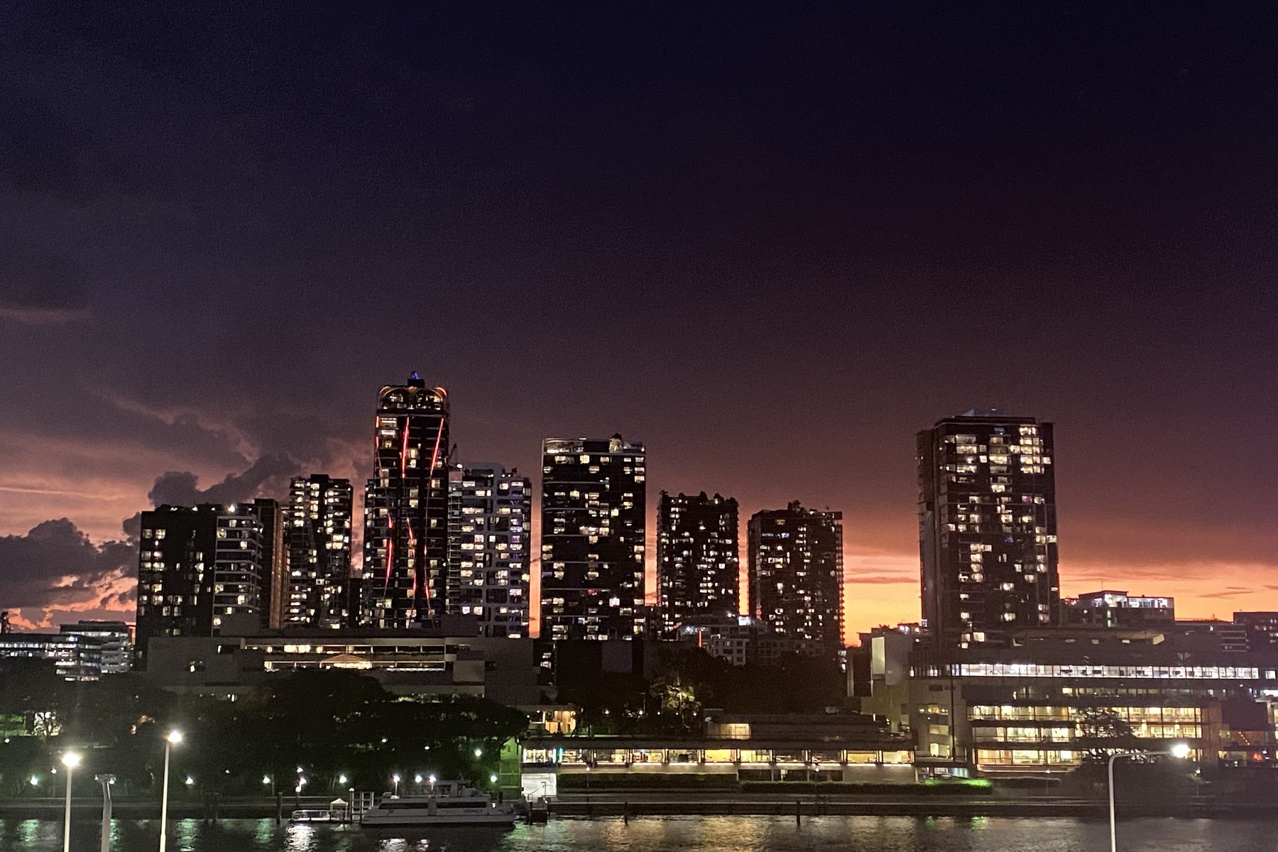Brisbane skyline at sunset